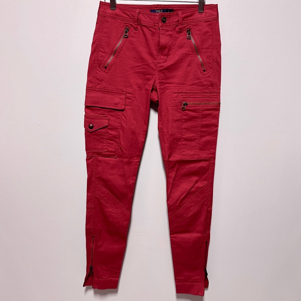 *NWOT* Polo Ralph Lauren Red Cargo Straight-Leg Pants, Size 2